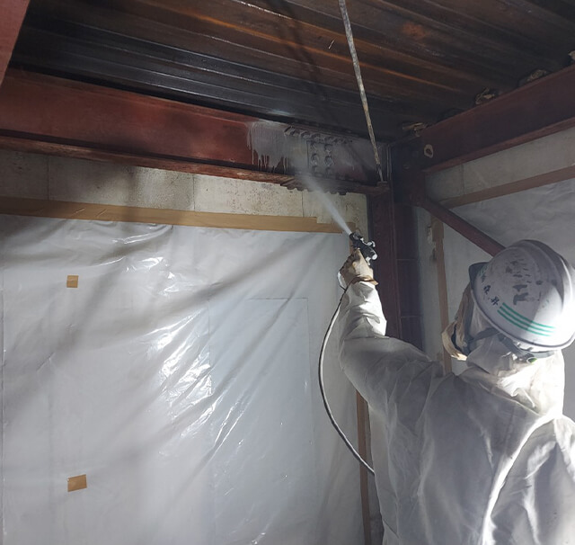 大阪市某ビルLV1吹付け石綿除去工事